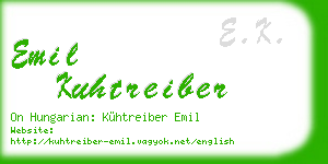 emil kuhtreiber business card